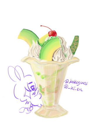 Honeydew parfait reference render